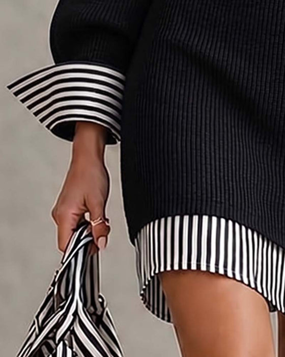 Kjole Slag Stripe Lang Erme