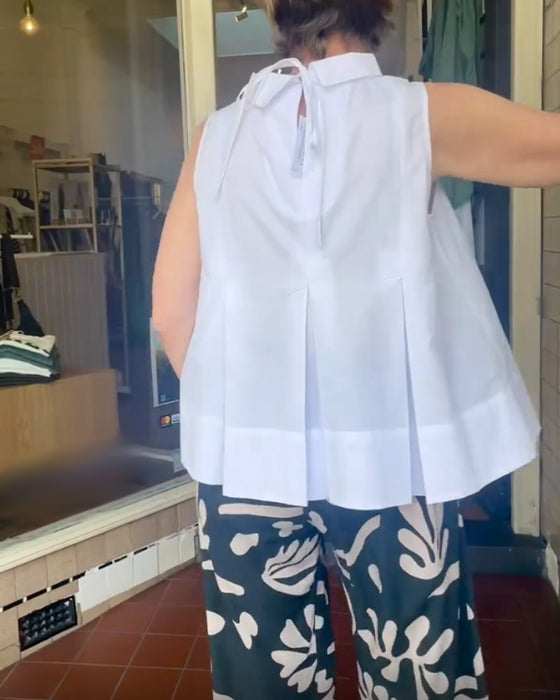 Bluse Ermeløs Ensfarget Enkel