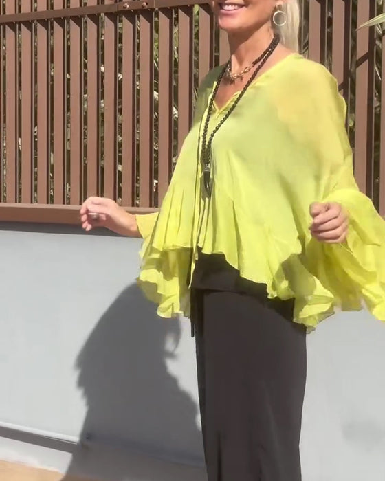 Bluse Ruffle Flagermuserm Flagermuserm