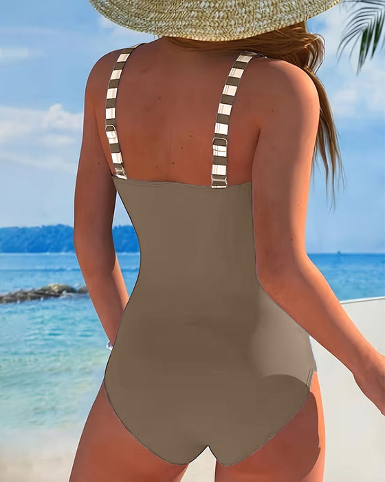 En-Delt Badedrakt Stripe Fargeblokk