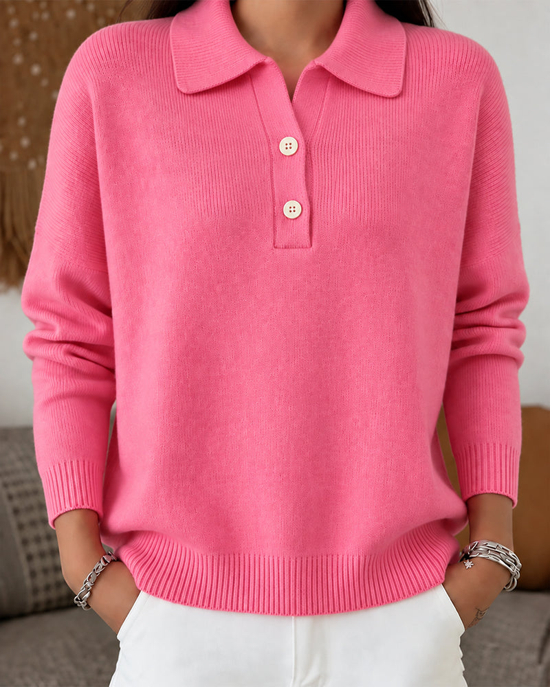 Pullover Halvknapp Knapp Casual