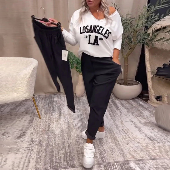 Uformelle ensfargede bukser med lomme