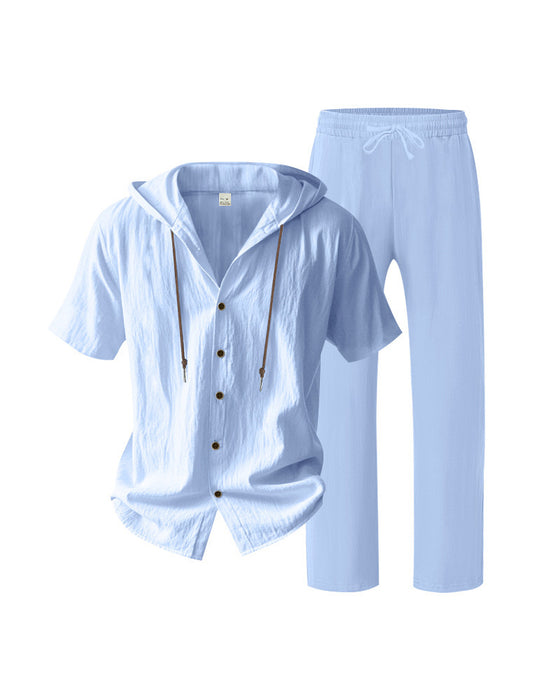 Herre Lettvekt Hette Todelt Sett For Sommer Casual Bruk