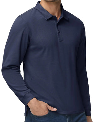 T-Shirt Polo Krage Lang Erme Avslappnet