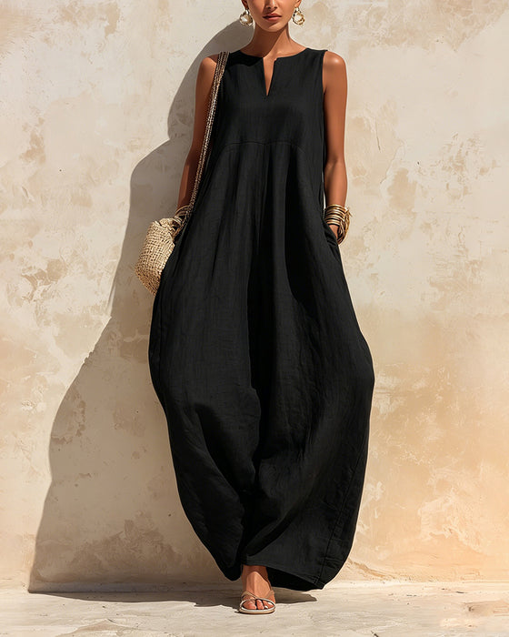 Jumpsuit Liten V-Hals Vide