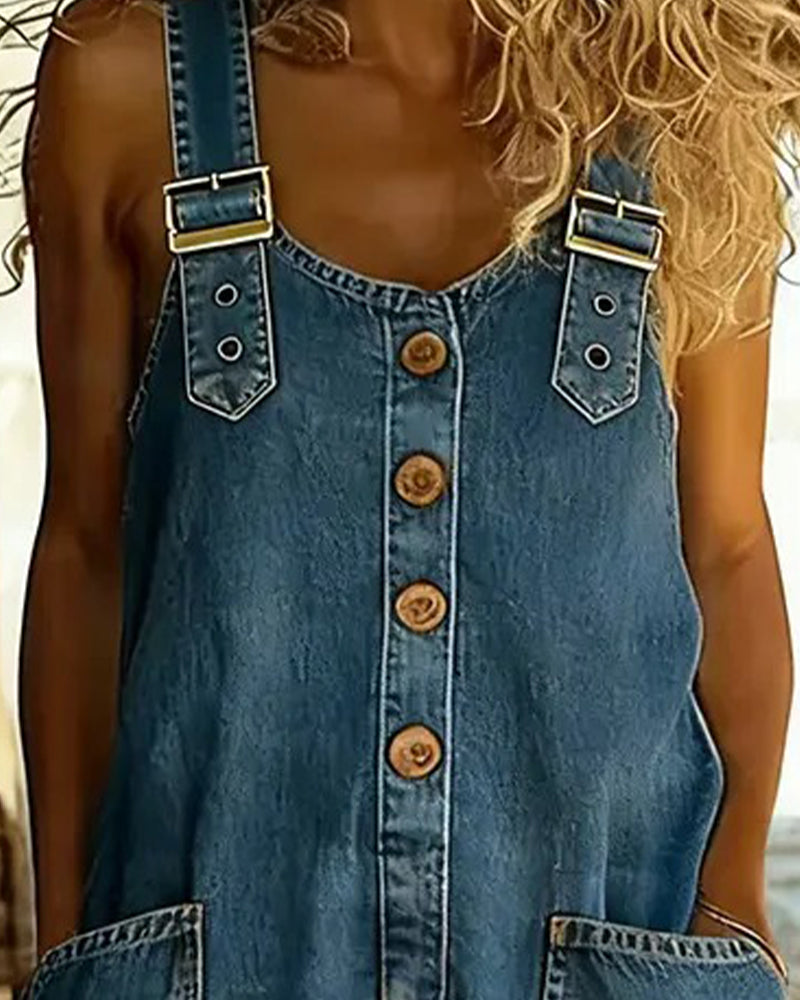 Jumpsuits Med Casual Denimshorts
