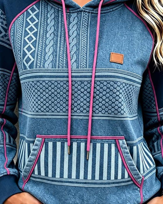 Hoodie Hetter Lang Erme Avslappet