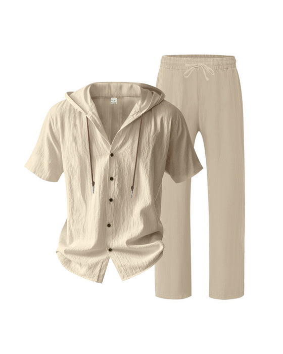 Herre Lettvekt Hette Todelt Sett For Sommer Casual Bruk