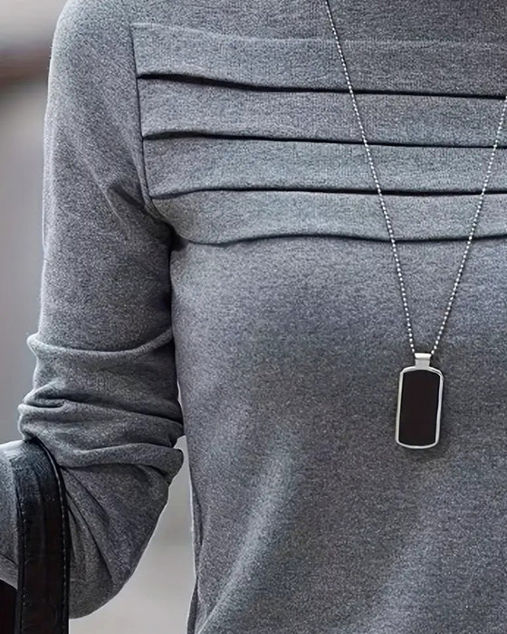 Topp Slim Fit Plissert Langermet