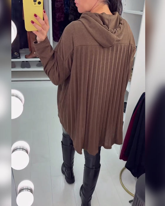 Uregelmessig Løysittende Helfarget Langermet Genser