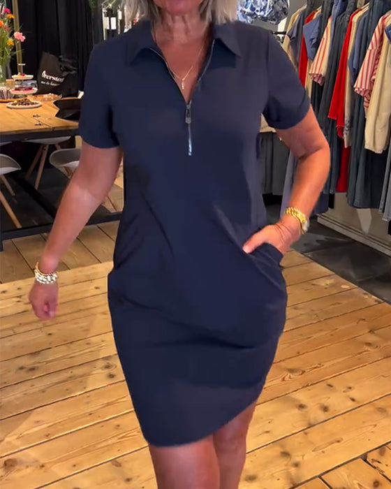 Kjole Krageblad Glidelås