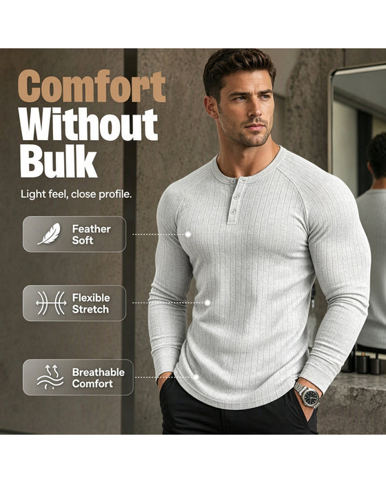 T-Shirt Vertikal Stripe Lang Erme