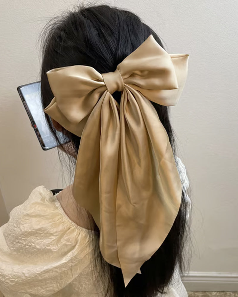 🔥 Stor Sløyfe Hårklemme For Kvinner – Bryllup & Hverdag Hestehale Accessory Med Lang Hale