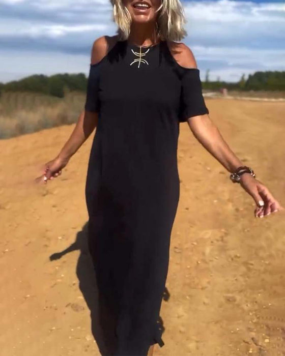 Kjole Fashion Casual Skulderfri Smal