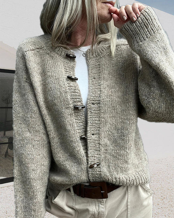 Enspent ensfarget casual cardigan