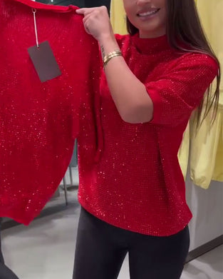 Genser Turtleneck Kort Erme Ensfarget