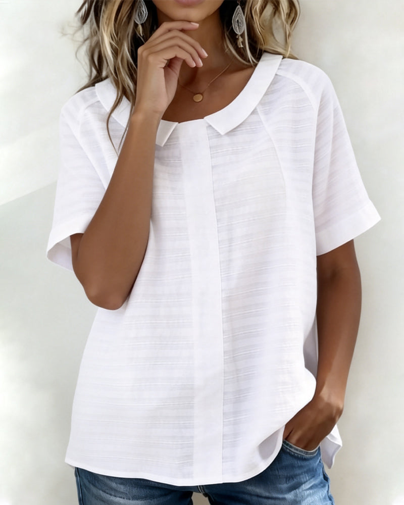 Bluse Teksturert Peter Pan Krage