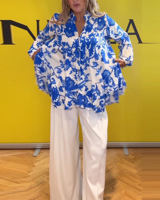 Langermet bluse med fresh print