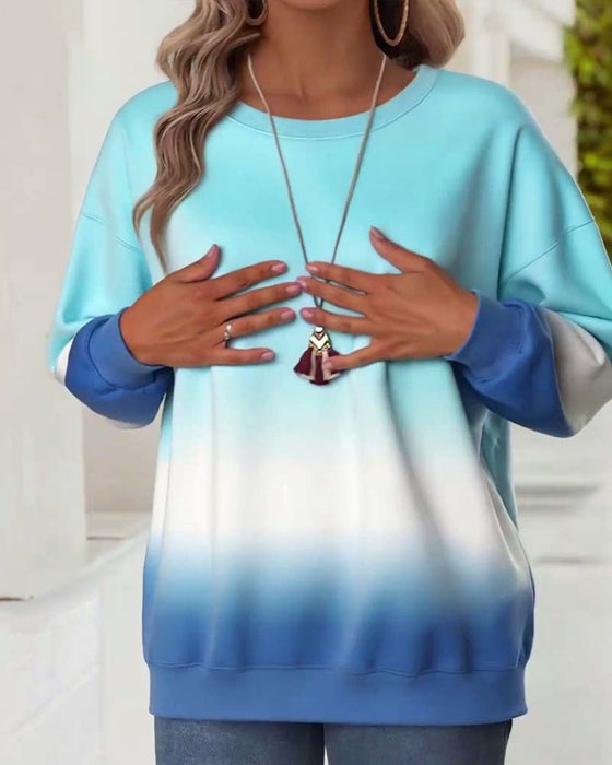 Sweatshirt casual gradient rund hals