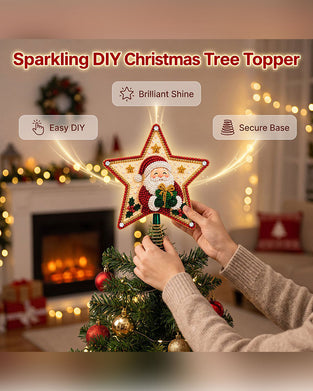 DIY Femkantet Stjerne Diamantmaling Juletretopp