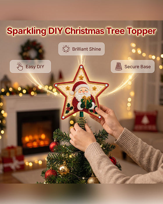 DIY Femkantet Stjerne Diamantmaling Juletretopp