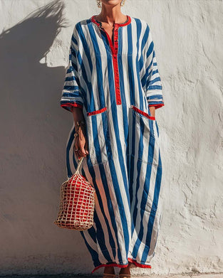 Kjole Vertikal Stripe Lomme