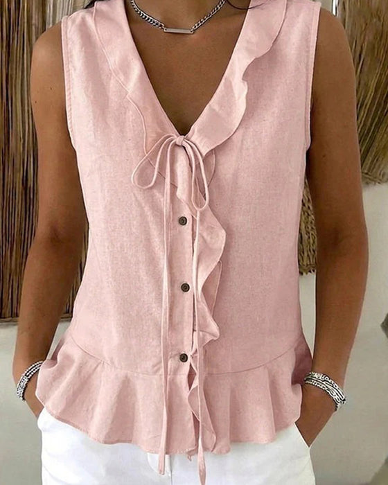 Tank Top Ruffle Slips Ermeløs
