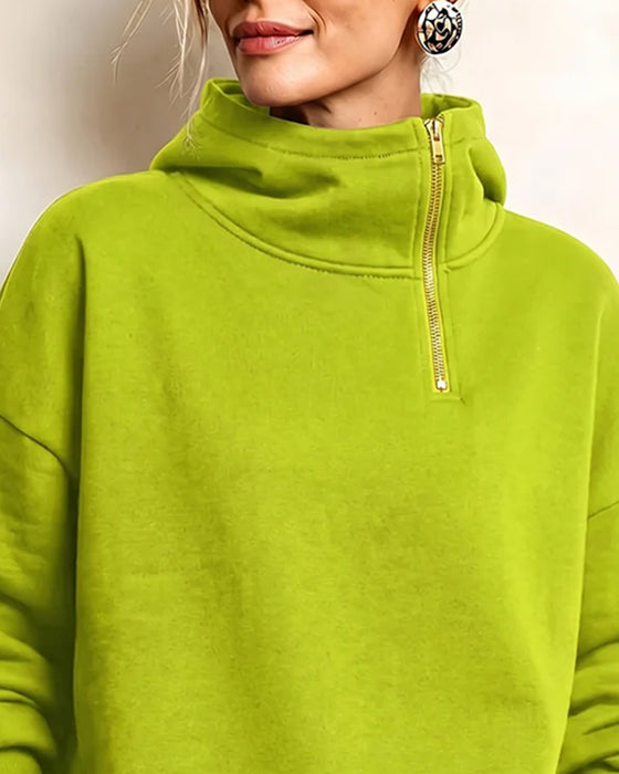 Sweatshirt Turtleneck Glidelås Uregelmessig