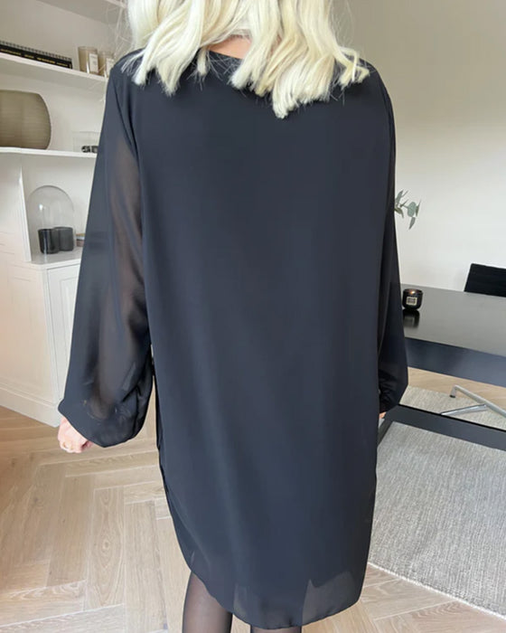 Kjole Med Fletter Og Rund Hals