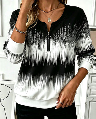 Sweatshirt Glidelås Rundhalset Ombre