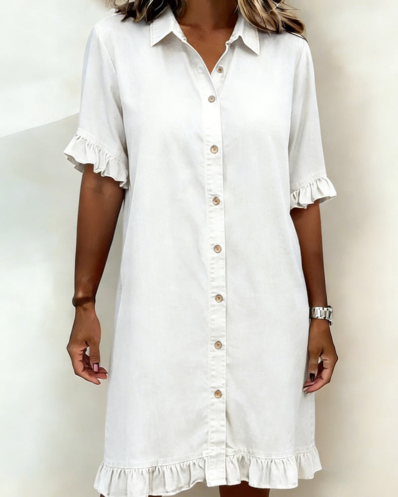 Kjole Denim Rysjer Skjorte