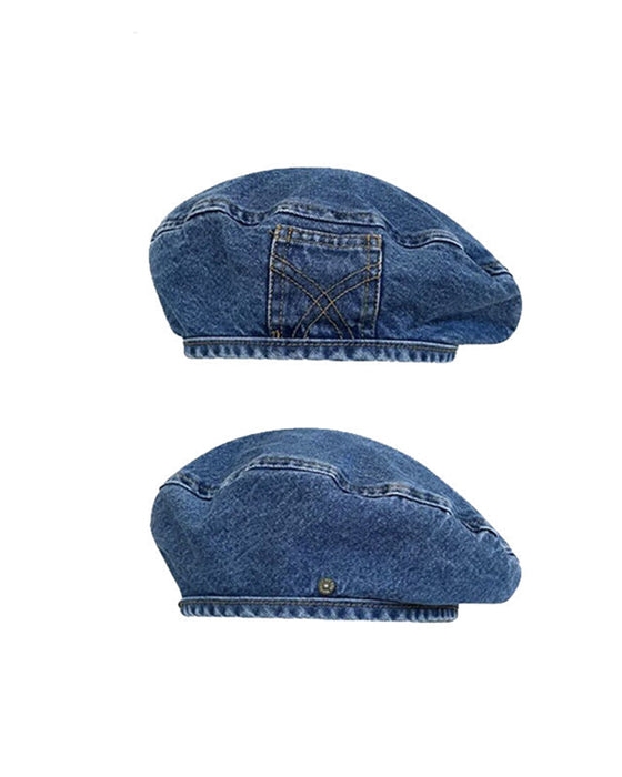 Beret Kvinner Vintage Denim