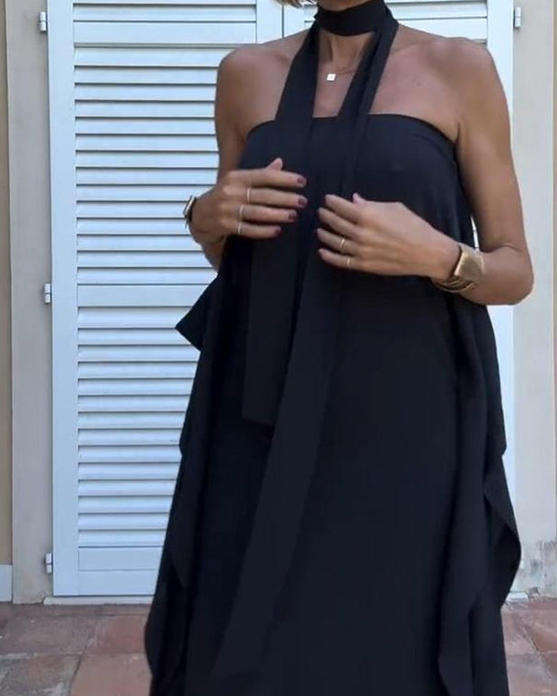 Kjole Flytende Ensfarget