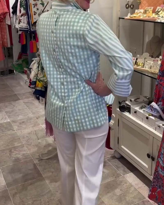 Bluse Stripet Slag Tre Kvarter Erme