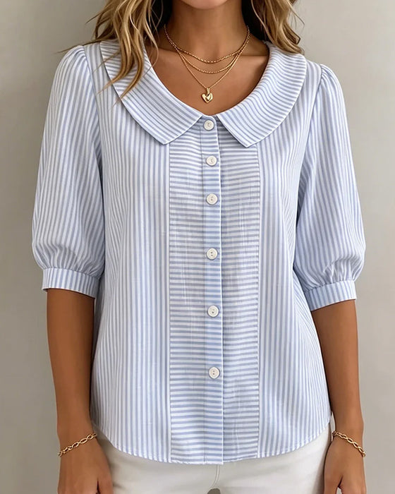 Bluse Peter Pan Krage Lanternermer Stripet