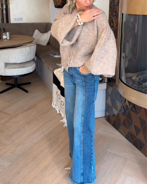 Cardigan Kåpe Med Elegant Stil, Lørdagsermer Design