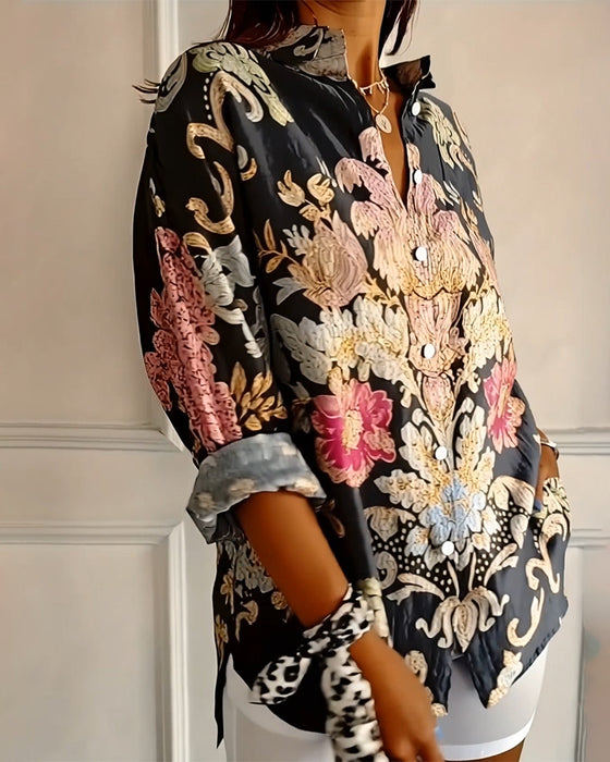 Skjorte Krage Printet Knappes