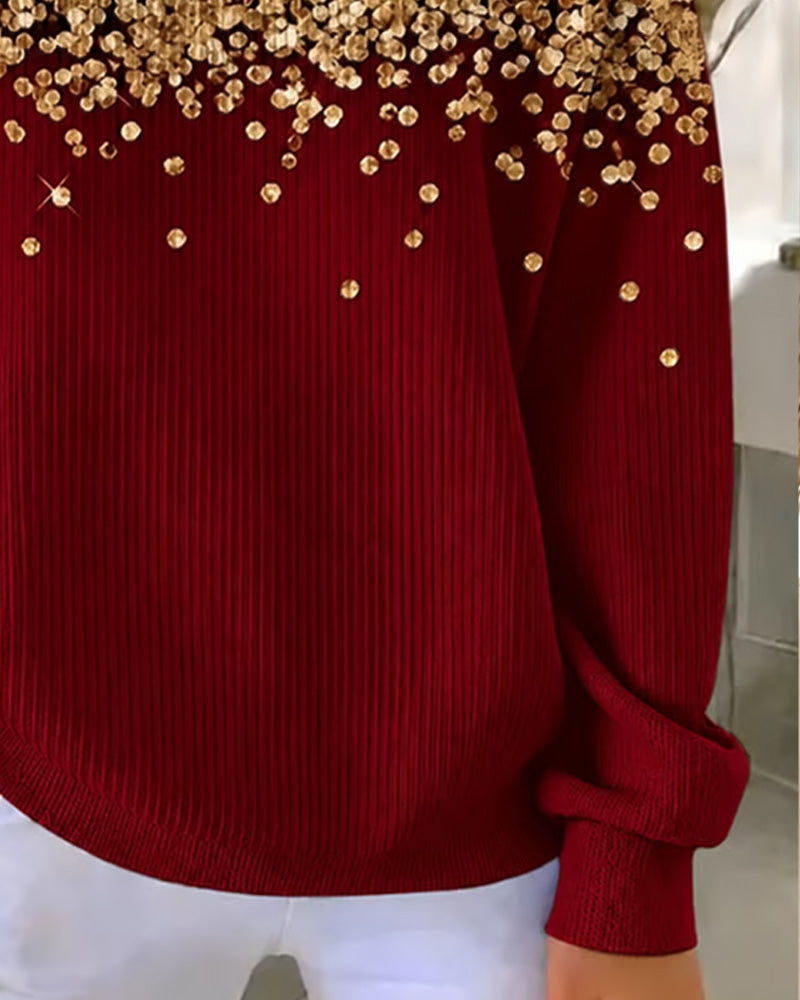 Sweatshirt Leopard Trykk Mote Avslappet