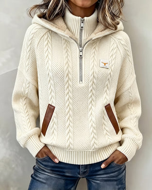 Hoodie Glidelås Casual Turtleneck