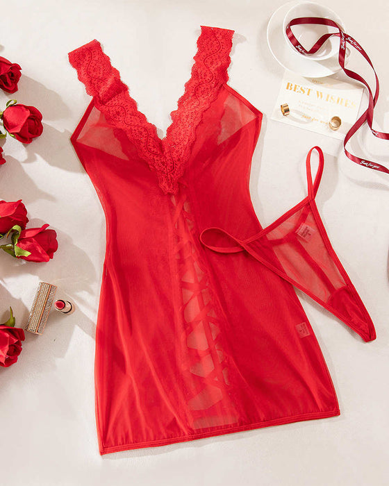 Nattkjole Sexig Stropp Knipling