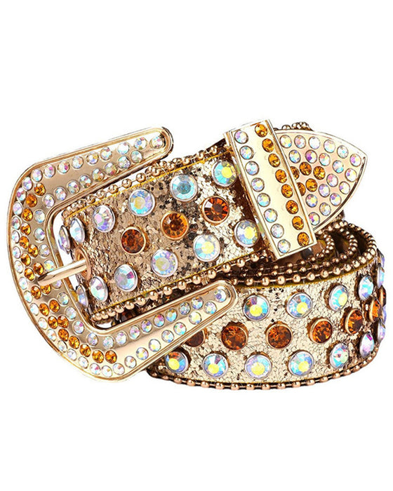 JASGOOD Belte For Kvinner Og Menn Med Strass, Bling Western Cowgirl Cowboy Nagleskinnbelte, Diamant Midjebelte For Jeans Og Bukser