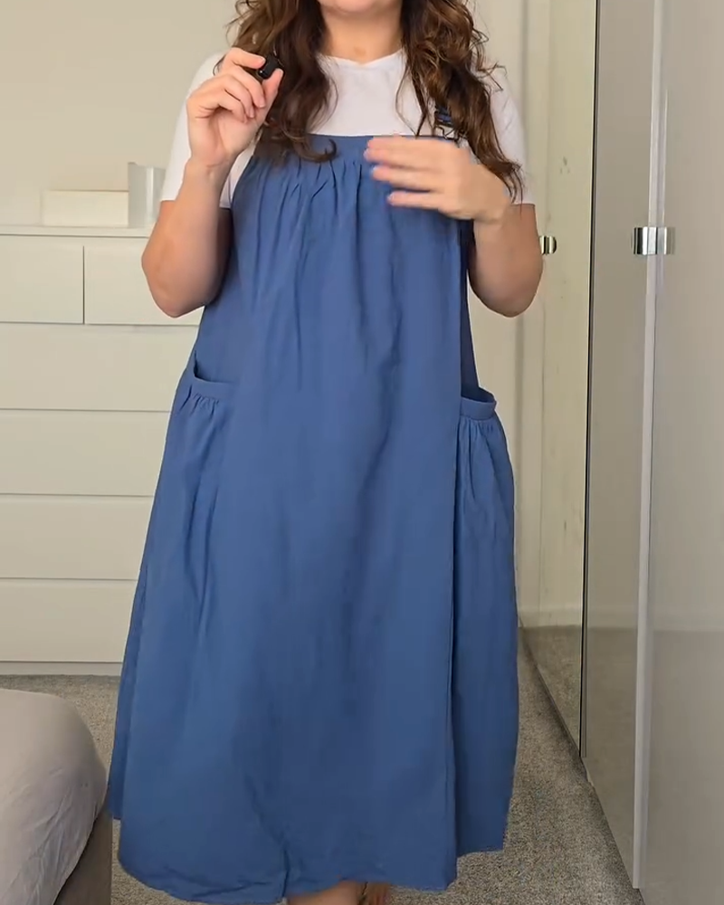 Kjole Lappearbeid Kortermet Lomme