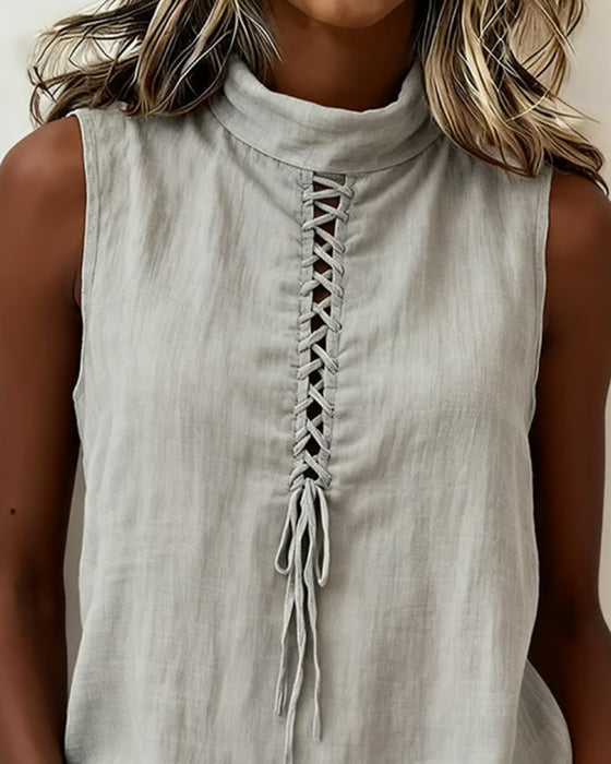 Tank Top Mock Neck Slips Ermeløs