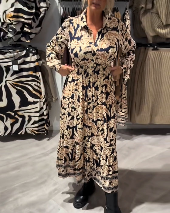 Motekjole Med Krage Og Trykk