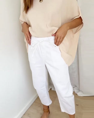 Bukser I Denim Med Lommer Og Kort Lengde