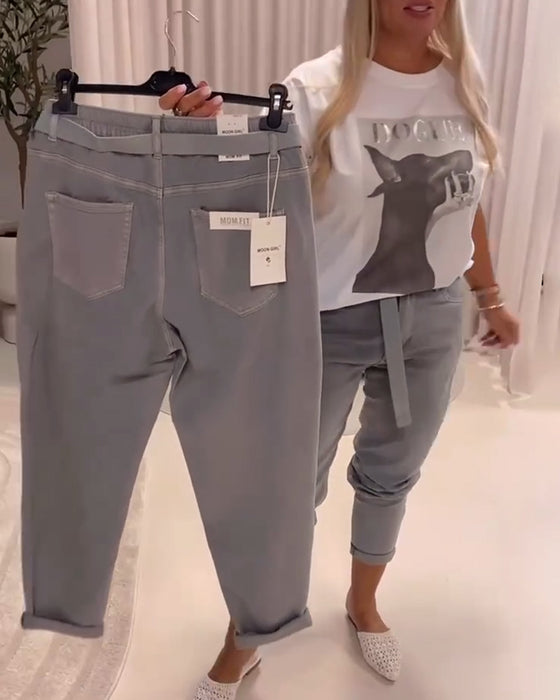 Bukser Elastiske Slim Fit Avslappede
