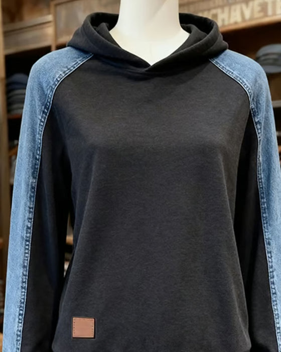 Hettegenser Med Paneler I Kontrastfarge