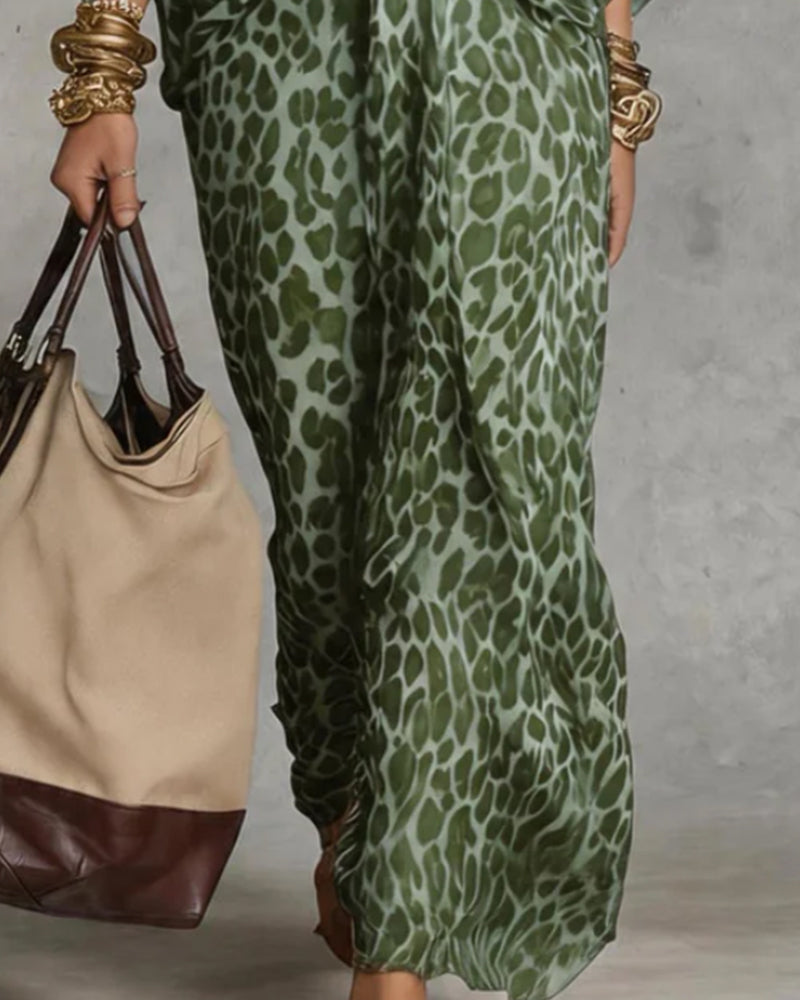 Kjole Tøff Leopard Flaggermus Erme