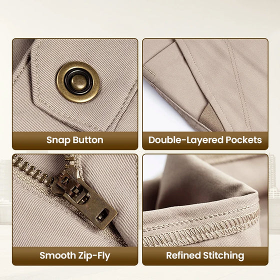 Menns Aktive Khaki Bukser Med Utvidbart Midjebånd