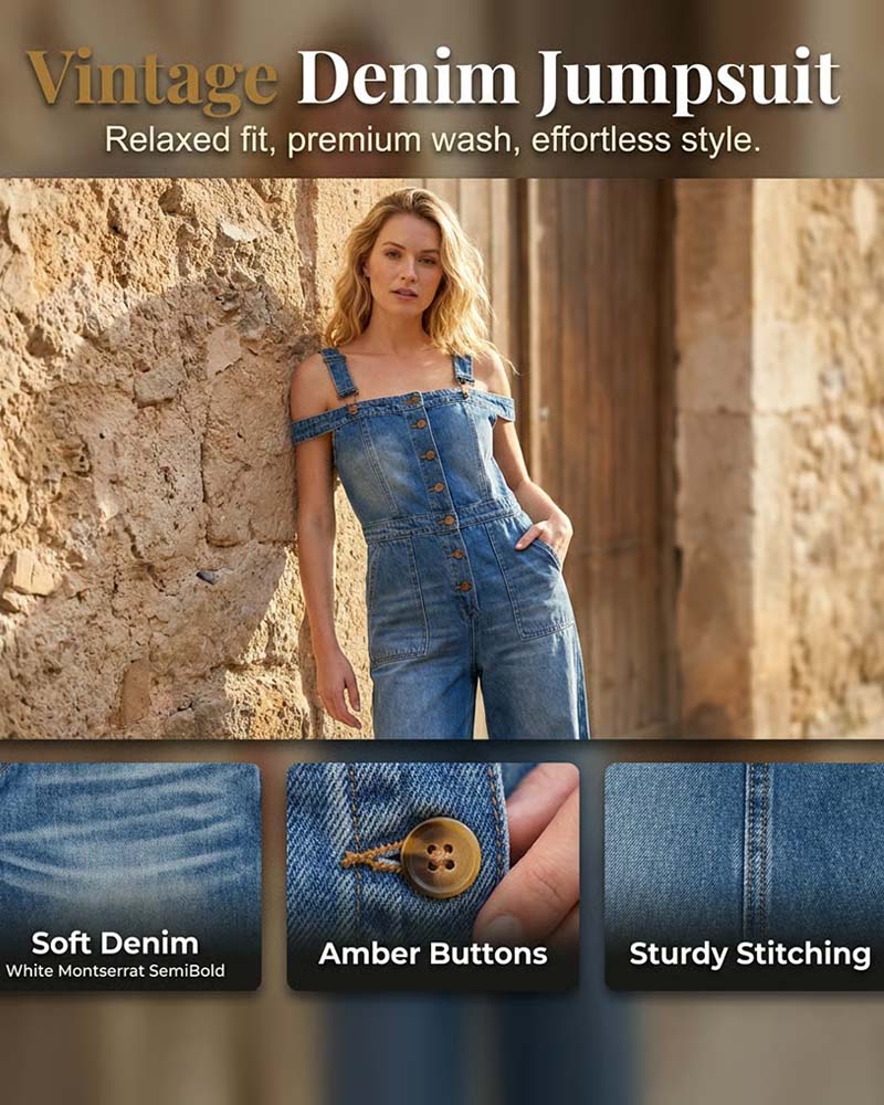 Jumpsuit Spagettistropp Kald Skulder Vida Ben Denim